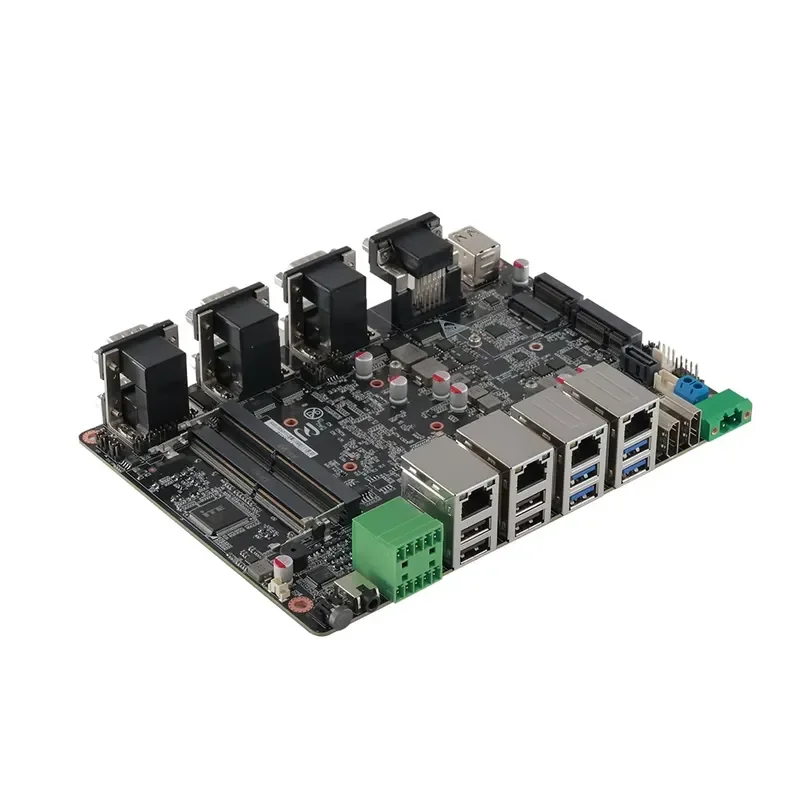 Fanless Industrial Motherboard 4 Ethernet LAN 6 RS232 RS485 COM Network Server Ubuntu Firewall Router GPIO 12V Mainboard