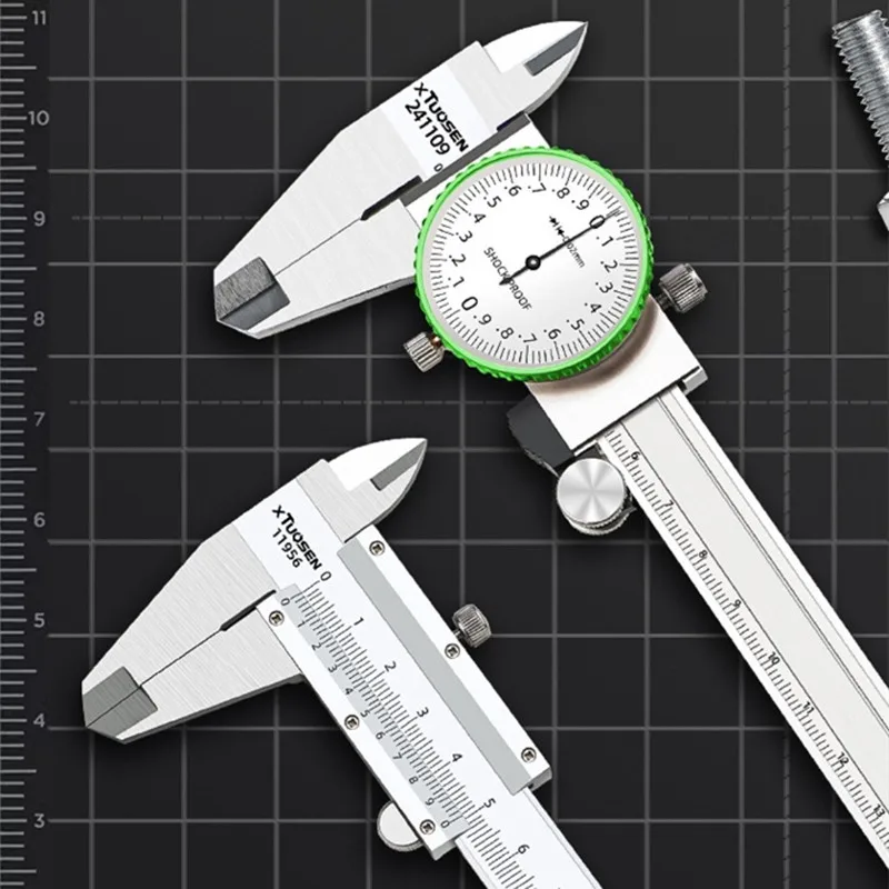TUOSEN Industrial Shockproof Dial Caliper, Stainless Steel 0-150mm/6