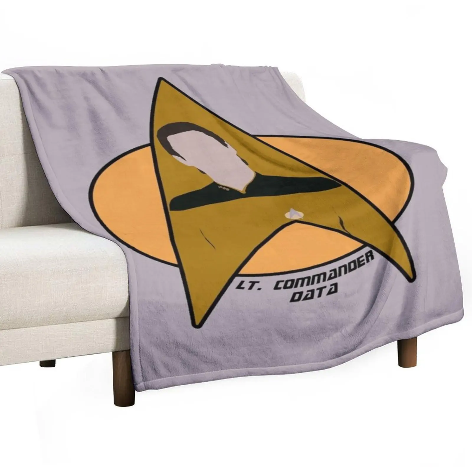 

Lt. Commander Data Throw Blanket for winter Personalized Gift Sofas Camping Blankets