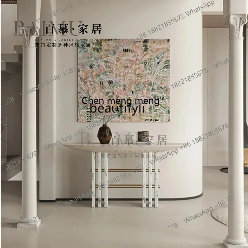 New arrive Italian light luxury marble entrance table designer high-end villa living room home foyer entrance long table