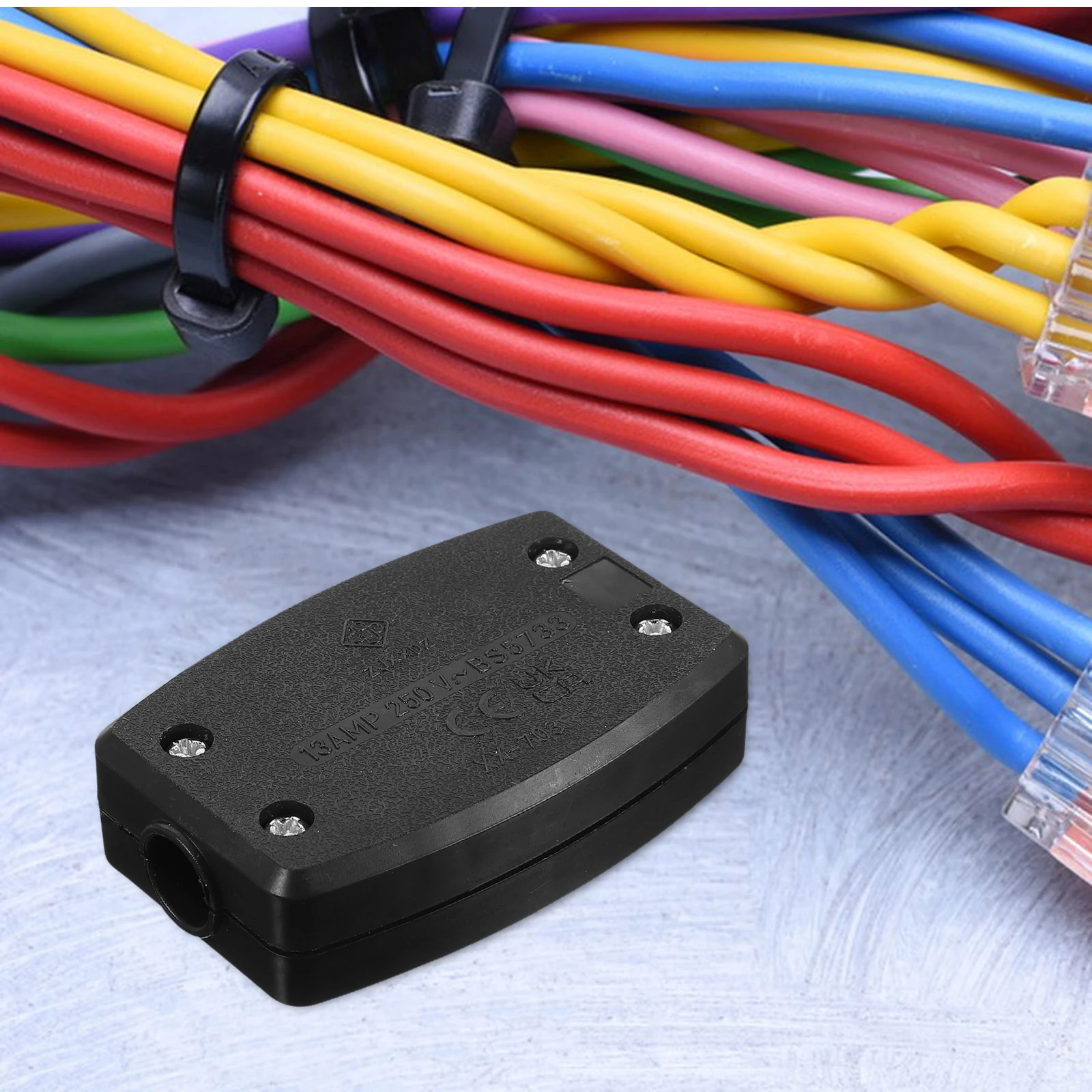 

2pcs 250V 13A Junction Box Outdoor Waterproof Electrical Enclosure Plastic Black Storage Boxes Weatherproof Connection