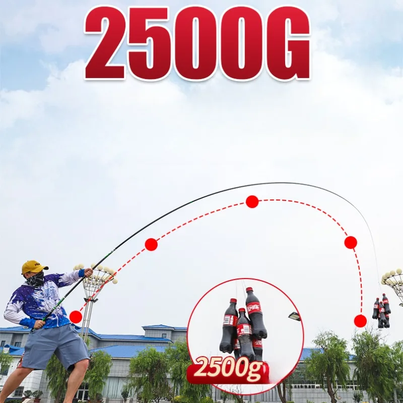 Huangzhu-Taiwan Telescopic Fishing Rod, Large Object Fishing Rod, Carbon Ultra Light, Ultra Hard, 5.4m, 5.7m, 6.3m, 7.2m, 8.1M