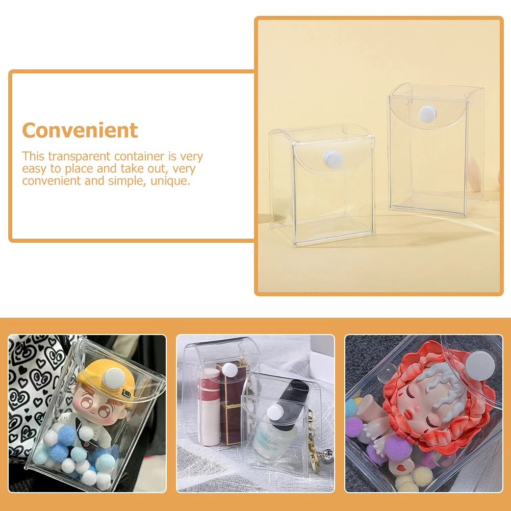 

6pcs Transparent Hanging Bags Clear Figure Boxes Toy Collection Display Case PVC Model Storage Small Space ganization Dust