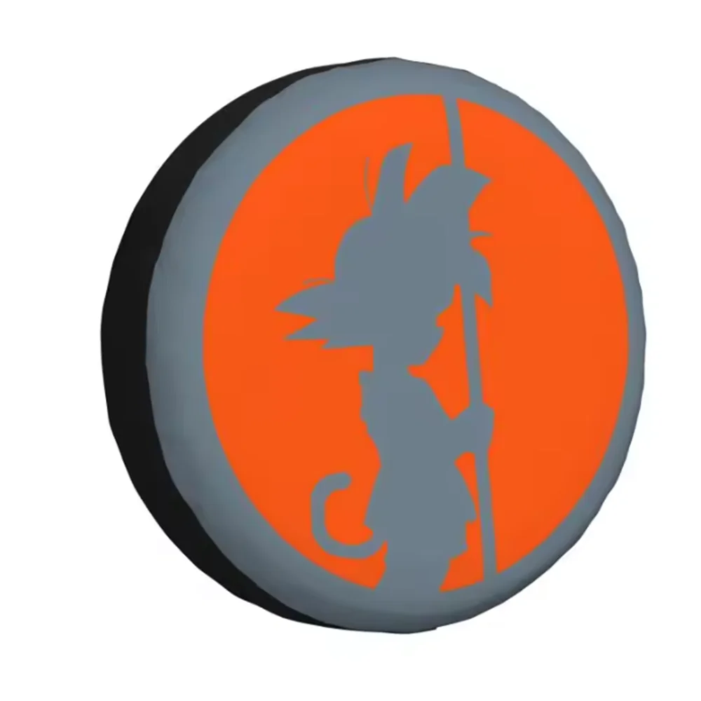 1pcs Car Pu Leather Spare Tire Cover Cartoon Anime Gokus For Suzuki Toyota Mitsubishi Jeep Wrangler 4WD 4x4 RV Wheel Protector