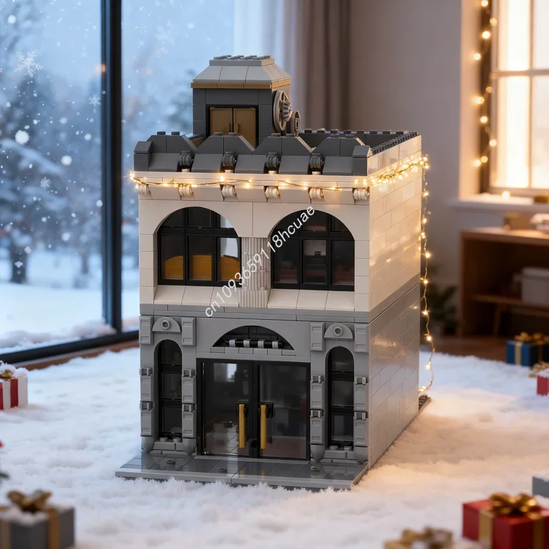 984pcs MOC City Bank Modular Streetscape Model Building Blocks Construction Assemble Festival Gifts Toys DIY Creative Idea
