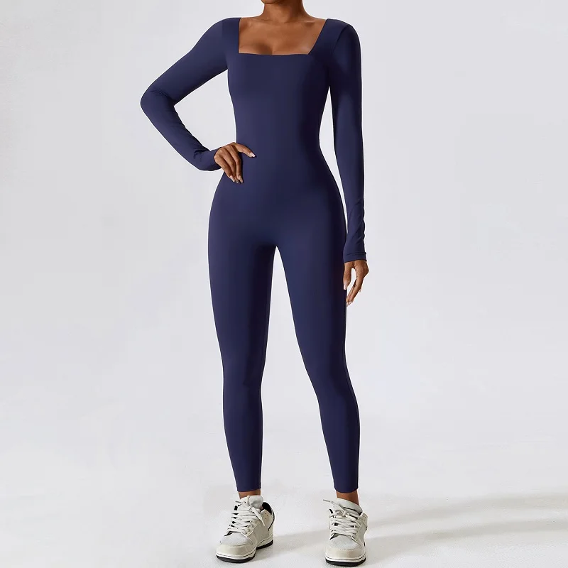 Yoga Wear Women's Sportswear Activewear Seamless Long Sleeve Yoga Wear Gym Jumpsuit Fitness Workout Wear Jumpsuit Women