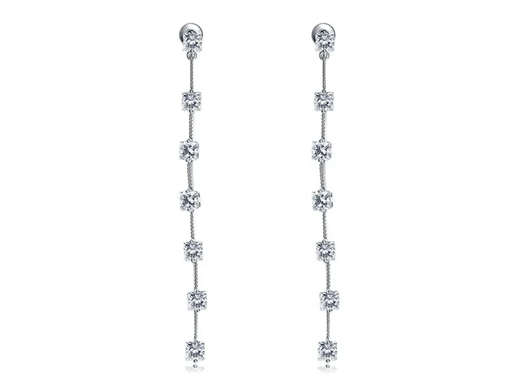 Fashion Jewelry New Long Single Row Diamond Earstring Simple Earrings Crystal from Austrian for Woman