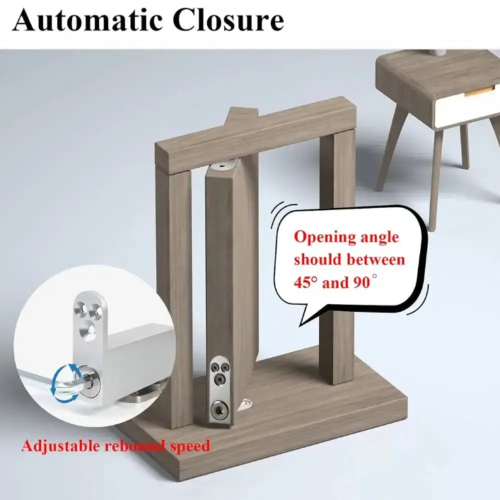 360 Degree Rotating Door Pivot Hinges Soft Close Spring Metal Heavy Duty Invisible Door Hinges Positioning Hydraulic Automatic