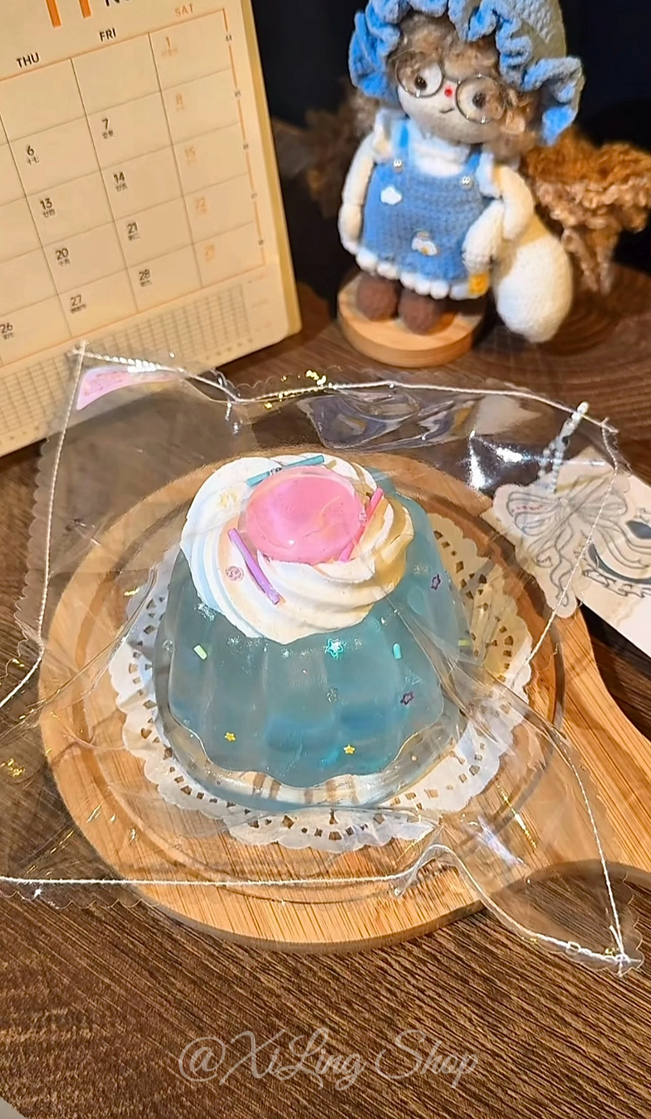 1Pc Sparkling Sea Salt Jelly Pudding Handcrafted Squishy - Jelly Clay Texture! - Food Grade Silicone Stress Reliever 4