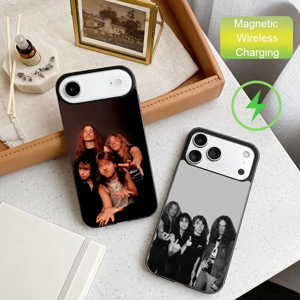 

Чехол для телефона Heavy Metal Band M-Metallica для iPhone 17, 16, 15, 14, 13, 12, 11 Max, черный, с поддержкой беспроводной зарядки, защитный