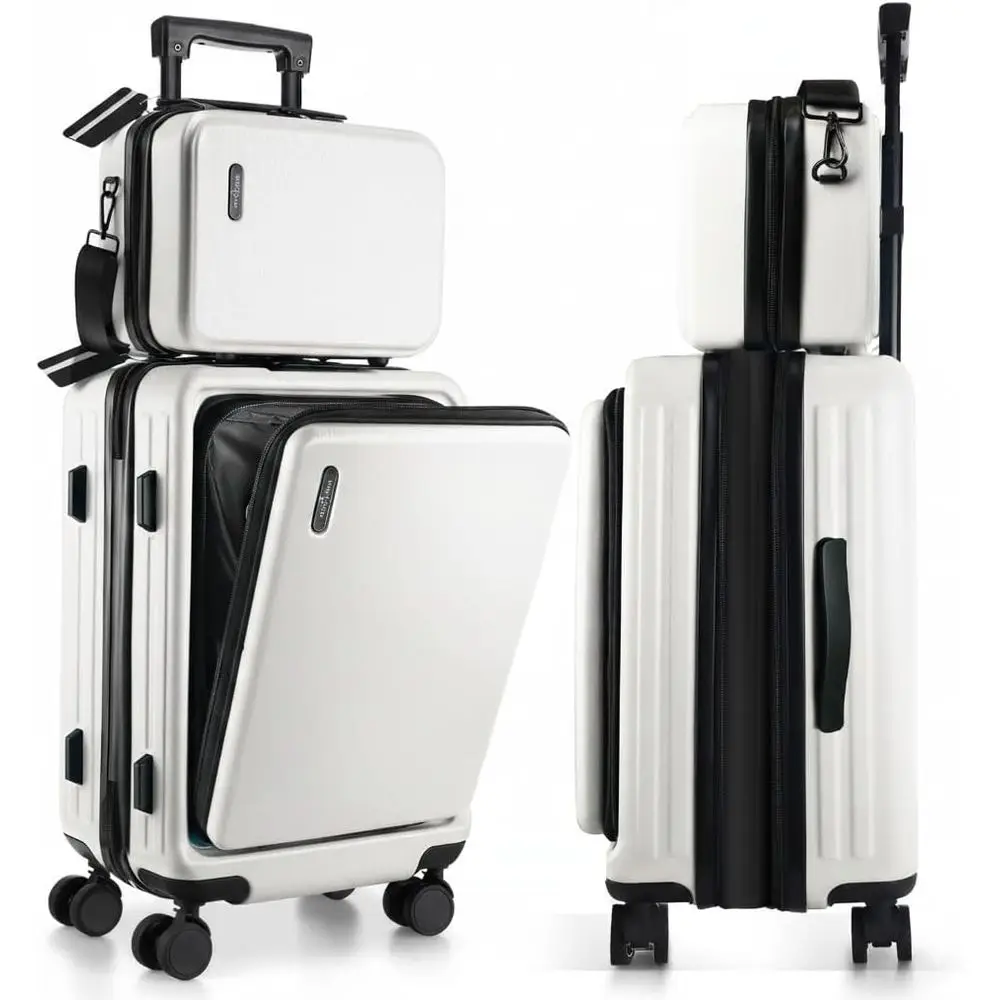 

Compact 22 Hardshell Expandable Carry-On Suitcase with Wheels and Cosmetic Case