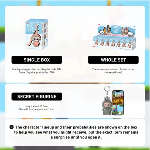 Фигурки-сюрприз POP MART LABUBU в Blind Box — изображение товара