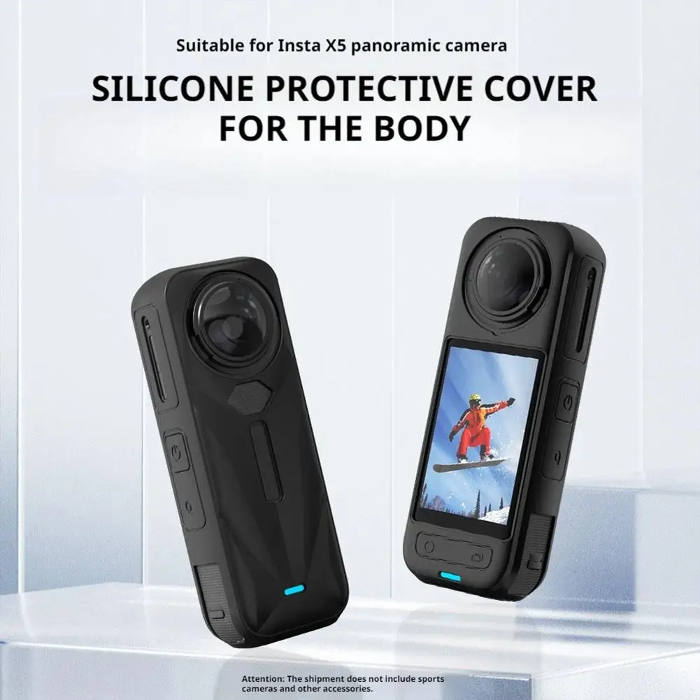 Per Insta360 X5 Custodia protettiva per action camera panoramica Custodia protettiva antiurto in silicone con copriobiettivo per Insta 360