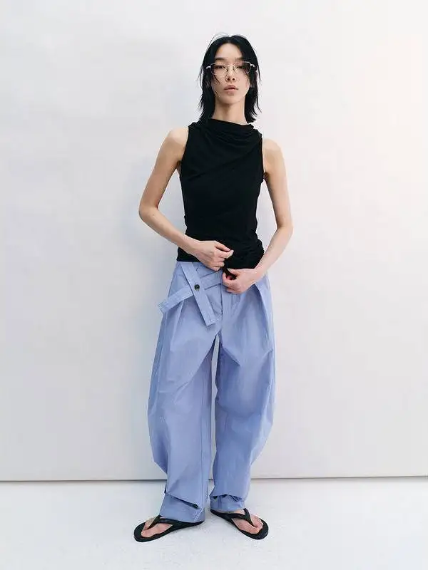 Original Hello September Cotton Blend Khaki Pants Summer New Arrival Versatile Wear Long Casual Trousers for Women