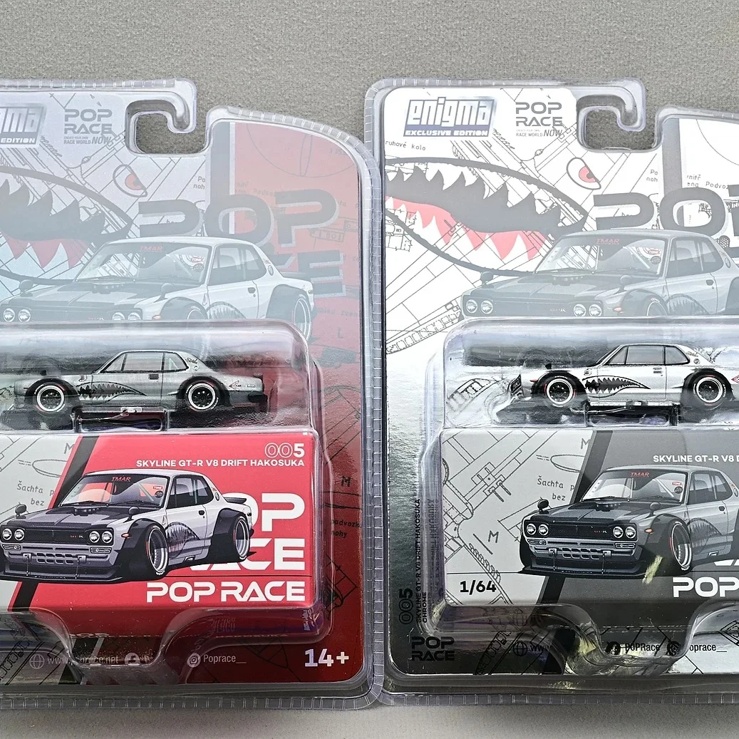 

POPRACE 1:64 GTR KPGC10 Hakosuka Drift Modified Silver Shark Car Model