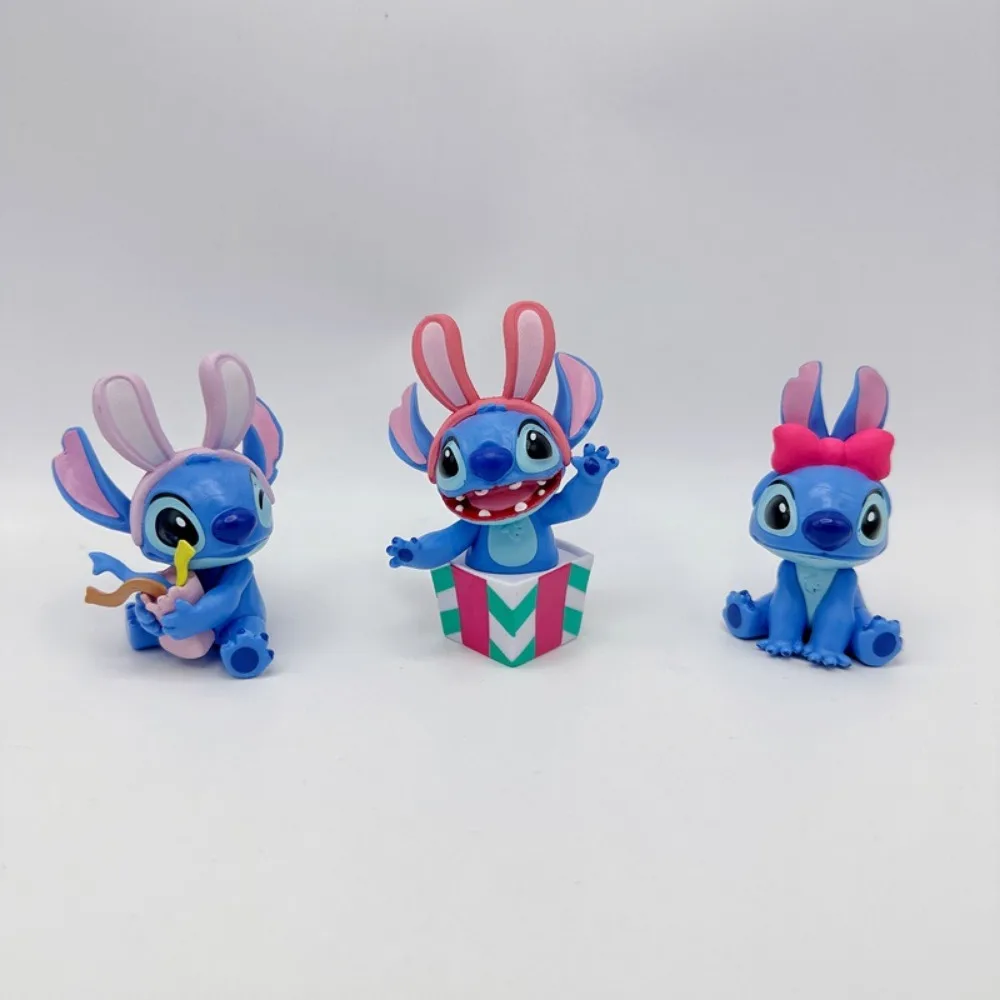 

Cute Cartoon Anime Lilo and Stitch Winter Stories Stitch Garage Kit Dolls Six Styles Cake Decoration Desktop Ornament Toys Gifts