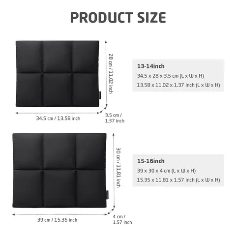 Bekväm, fluffig laptopväska 13, 14, 15 tum, för MacBook Air, Xiaomi, HP, stötsäker, ultralätt och fluffig laptopväska 8 best sales puffigt laptopfodral - №1