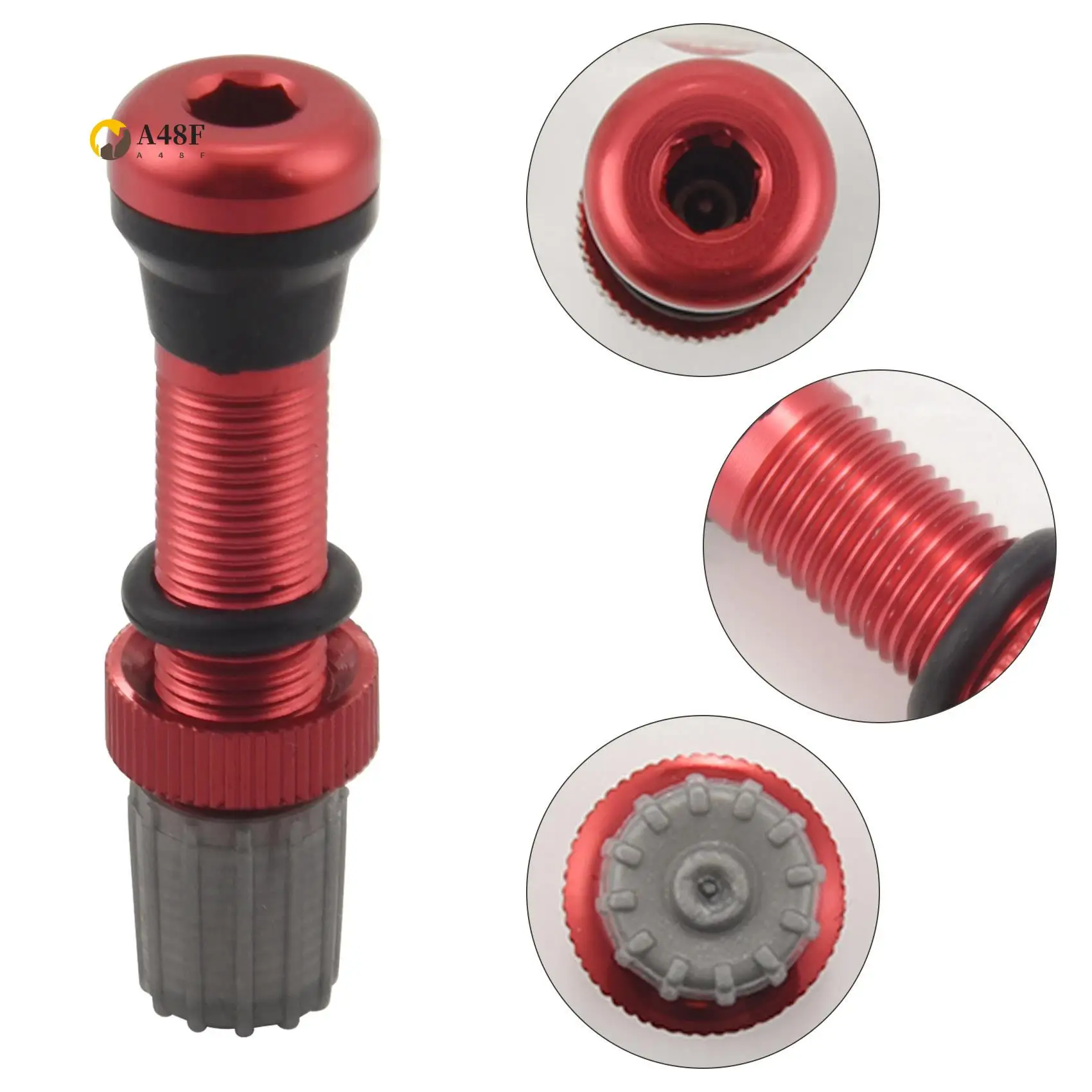 

A48F-1 Pair 40Mm Tubeless Air Valve For Road Bike & MTB Tubeless Valve Stem Universal Schrader 10Mm Base