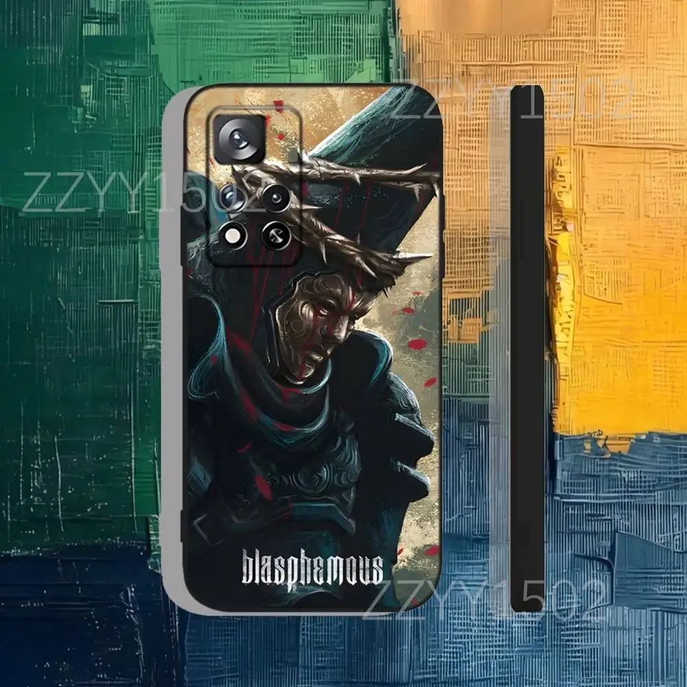 حافظة هاتف Game B-Blasphemous Panitent لهاتف سامسونج S25، S24، Ultra، S20، S30، Plus، S22، S23، Ultra، Plus، 5G سيليكون أسود ناعم