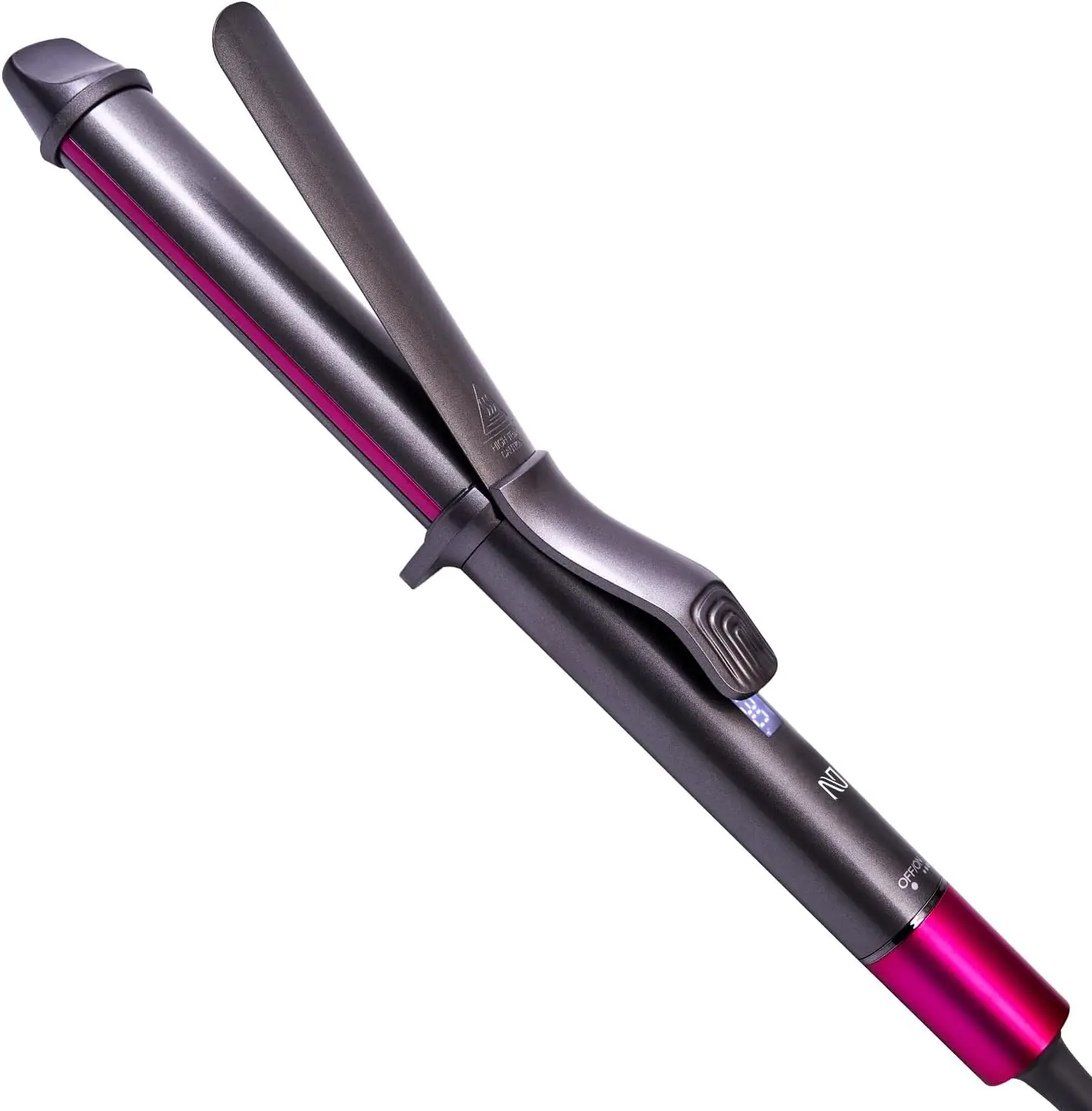1.25 Inch Curling Iron with Ceramic Coating, Fast Heating to 430F, Auto Shut-Off, Pink