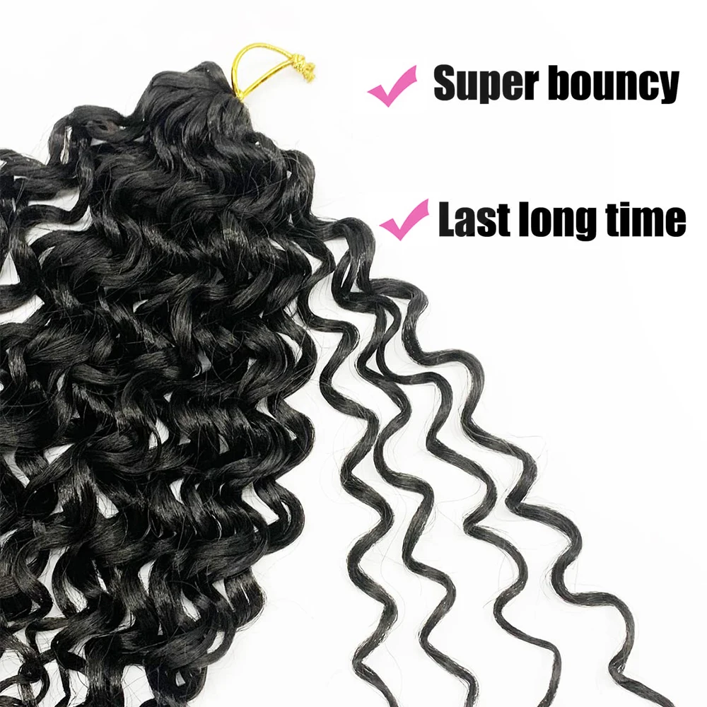 GoGo Curl Häkelhaar 10/18 Zoll kurzes lockiges Häkelhaar für Frauen Water Wave Beach Curl Deep Twist Crochet Braids Synthetik