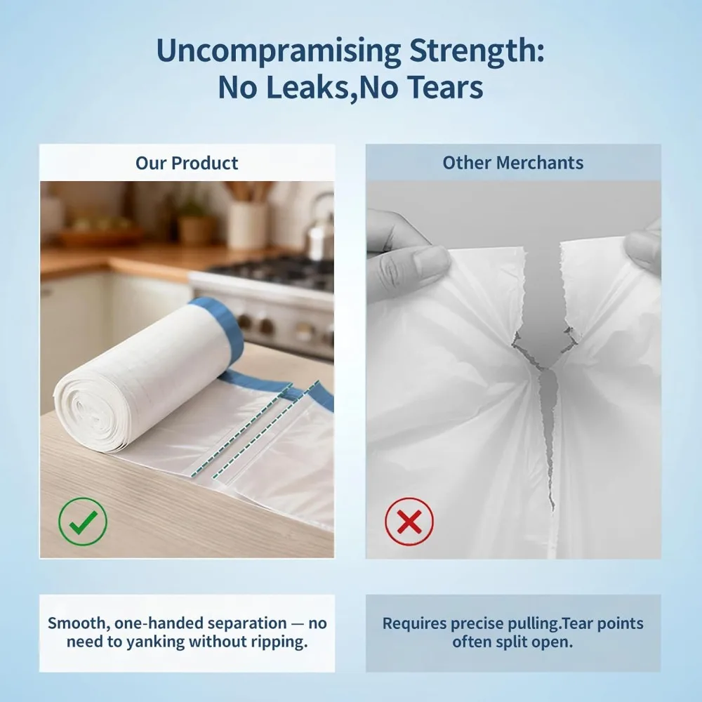 4 Gallon Drawstring Trash Bags, 120 Count, Unscented, Leakproof, Fit 10-15L Bins, for Home Office