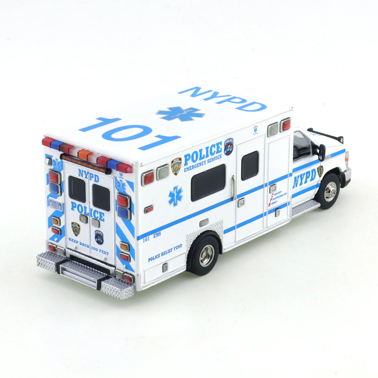 596 1:64 Ford NYPD Krankenwagen-Modell Simulation 2013 Explorer Automodell Sammlerstück Ausstellungsstück – Detail 6