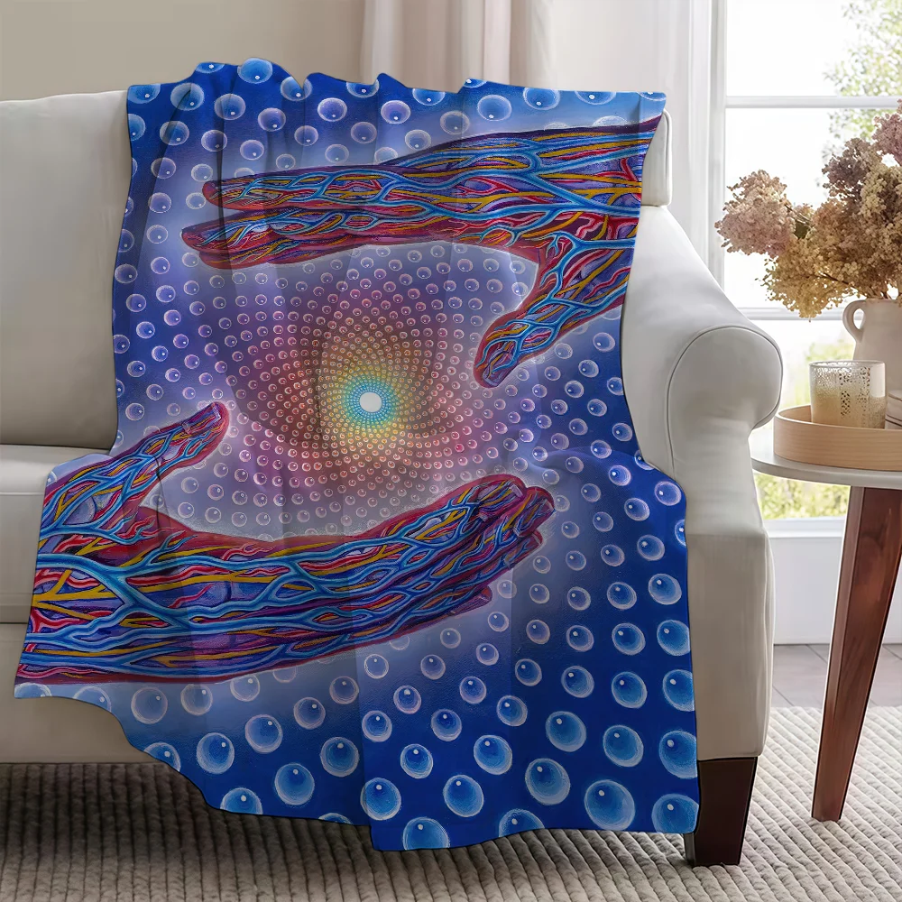 

Alex Grey Trippy Psychedelic Blanket Throw Super Cosy Plush Living Room Sofa Couch Childish Birthday Gifts