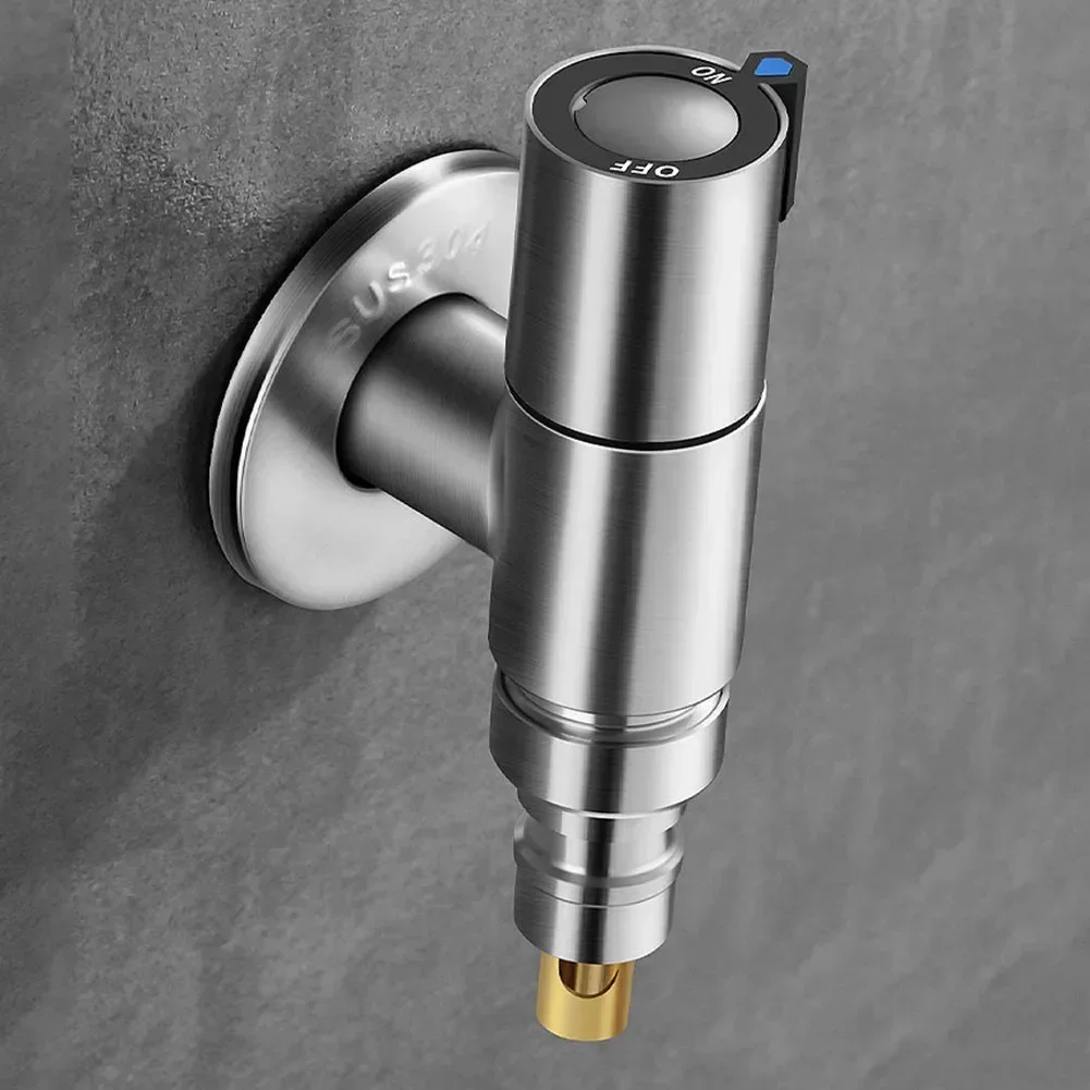 Washing Machine Faucet Brass Water Stop Quick Opening Angle Valve Wall Mounted G1/2 Water Stop Clip Bathroom Accessories