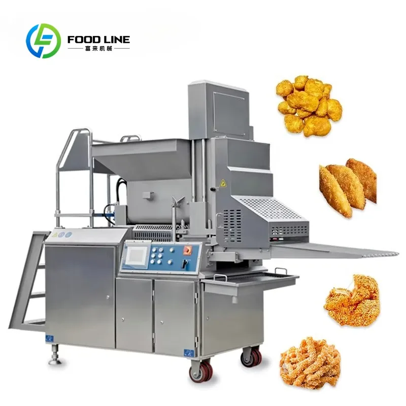 Fried Chicken Nugget Burger Meat Patty Fried Shrimp Production Line Coating Forming Pouring Machine Price