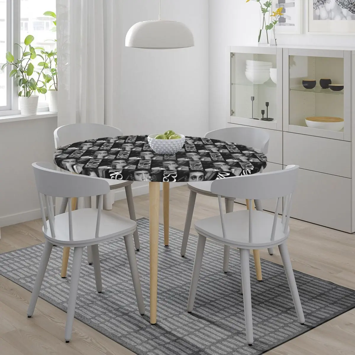 Damiano David Maneskin Waterproof Round Tablecloth Oilproof Table Cloth for Kitchen Events Dining Table Cover