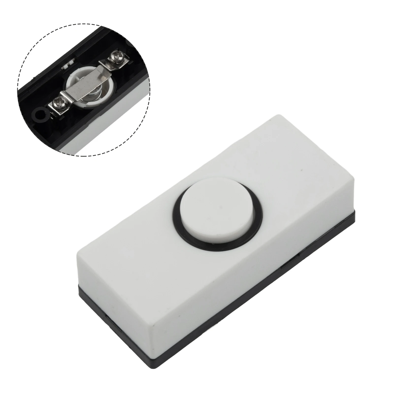 Plastic Hard Wiring Press Button Press Button White 86MMX37MMX22MM Door Bell Inserts Wall Home Furnishing Decoration