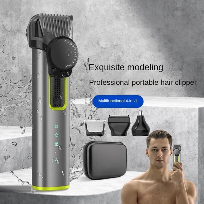 Cordless Rechargeable Hair Clipper & Trimmer Beard Trimmer For Men Adjustable Beard Trimmer With 4 Limit Combs Easy Install