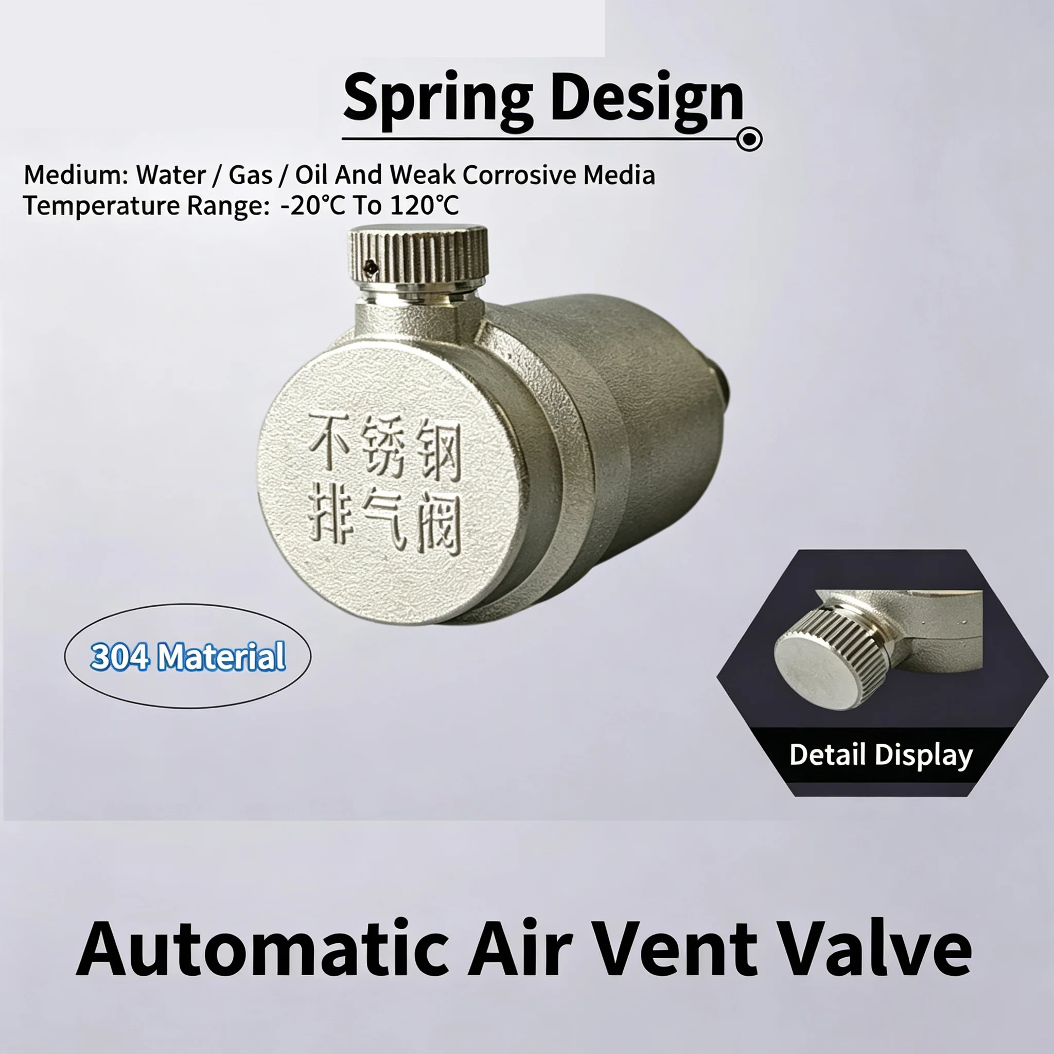 Vent Safety Release Pressure Relief Valve Pipeline Water Heating DN15/20/25 1/2