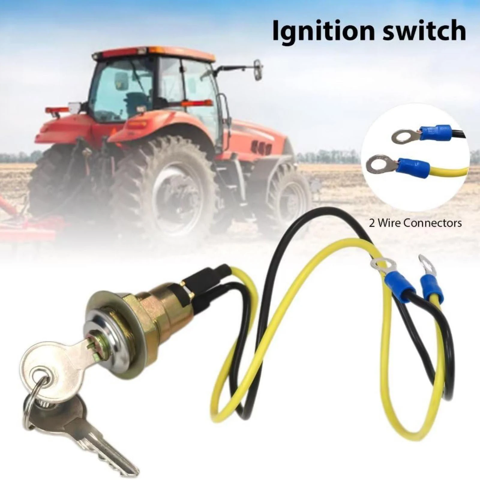 8N3679C 1100-0959 Ignition Key Switch 2 Wires Compatible For Ford Tractor Golden Jubilee 8N3679C 14491A Lawn Mower Accessory