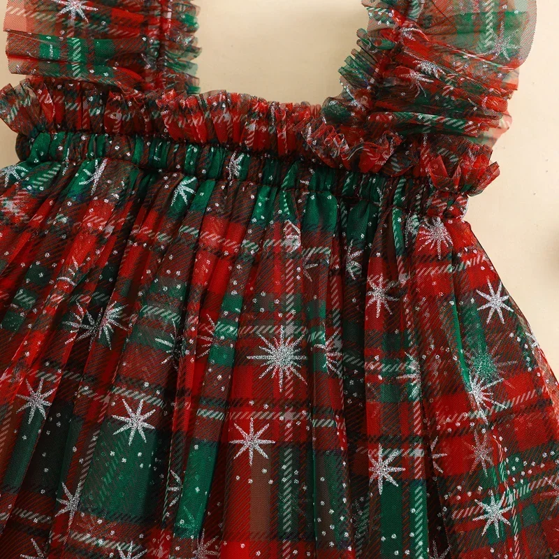 Sweety Toddler Christmas Tutu Dress Baby Girl Sleeveless Layered Tulle Dress Little Girl Princess Dresses Xmas Outfit Size 6M-4Y