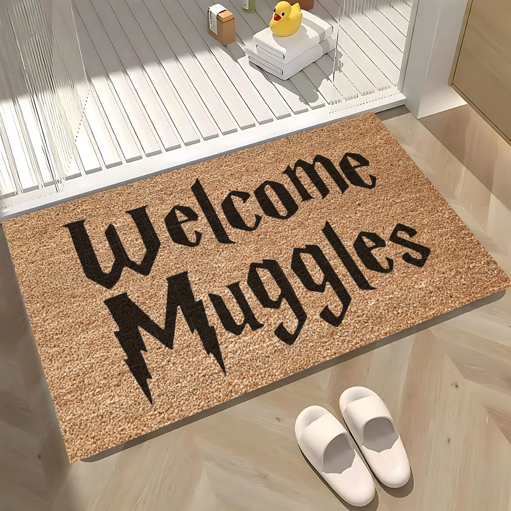 ترحيب Muggles الكلمة حصيرة غرفة الاطفال غرفة نوم الديكور شرفة المضادة للانزلاق ممسحة غرفة المعيشة ترحيب البساط