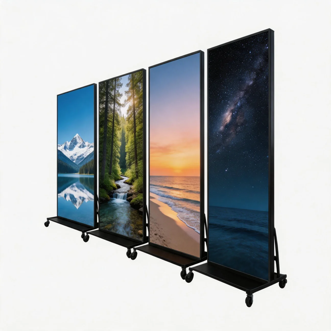 Custom P1.8 P2 P2.5 LED Poster Display Movable Vertical Digital Advertising Poster Screen For Shopping Mall Retail Store
