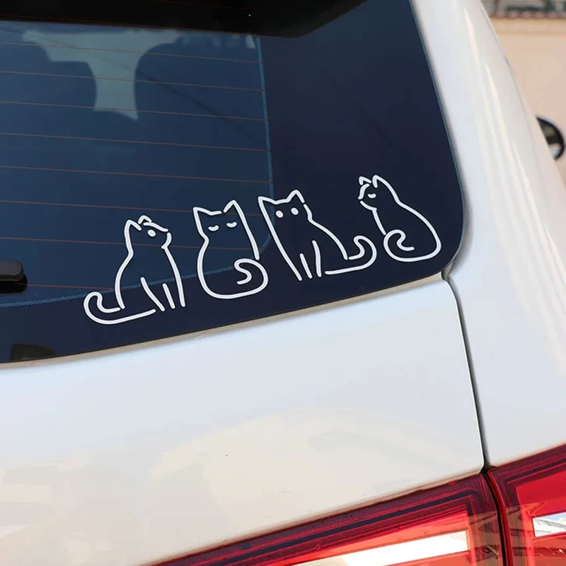 Cute Cat Car Sticker Vinyl Decal For Car Window Bumper Motorcycle Fridge Home Window Auto Exterior Decoration Accessories