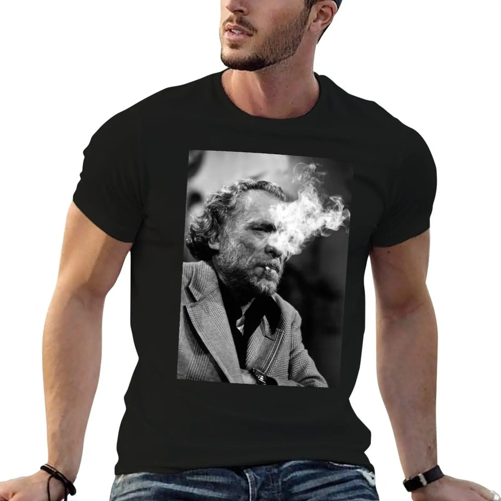 Bukowski T-Shirt summer top tees men workout shirt