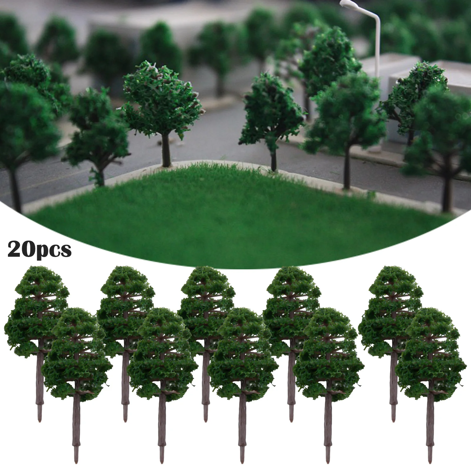20Pcs 7CM Mini Model Trees Mini Scene Building Landscape Decor Train Layout Accessories DIY Toys Decor