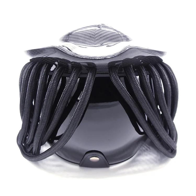 Carbon Fiber Black Motorcycle Helmet Full Face Personalized High-grade Retro  Motor Helmets