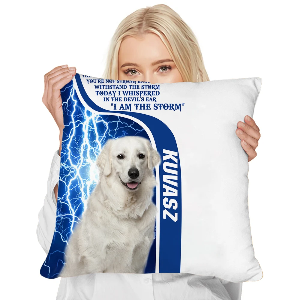 CLOOCL New Fashion Pillow Case Funny Animals Dogs Kuvasz Lightning 3D Printed Cushion Cover Polyester Zip Pillow Cover for Sofa