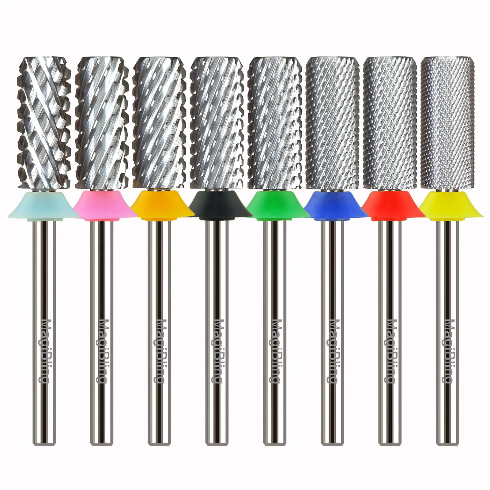 

MagiBling Cross Cut Carbide Nail Drill Bits Left Right Hand Barrel Cutter Acrylic Gel Removal Manicure Tools 3/32''