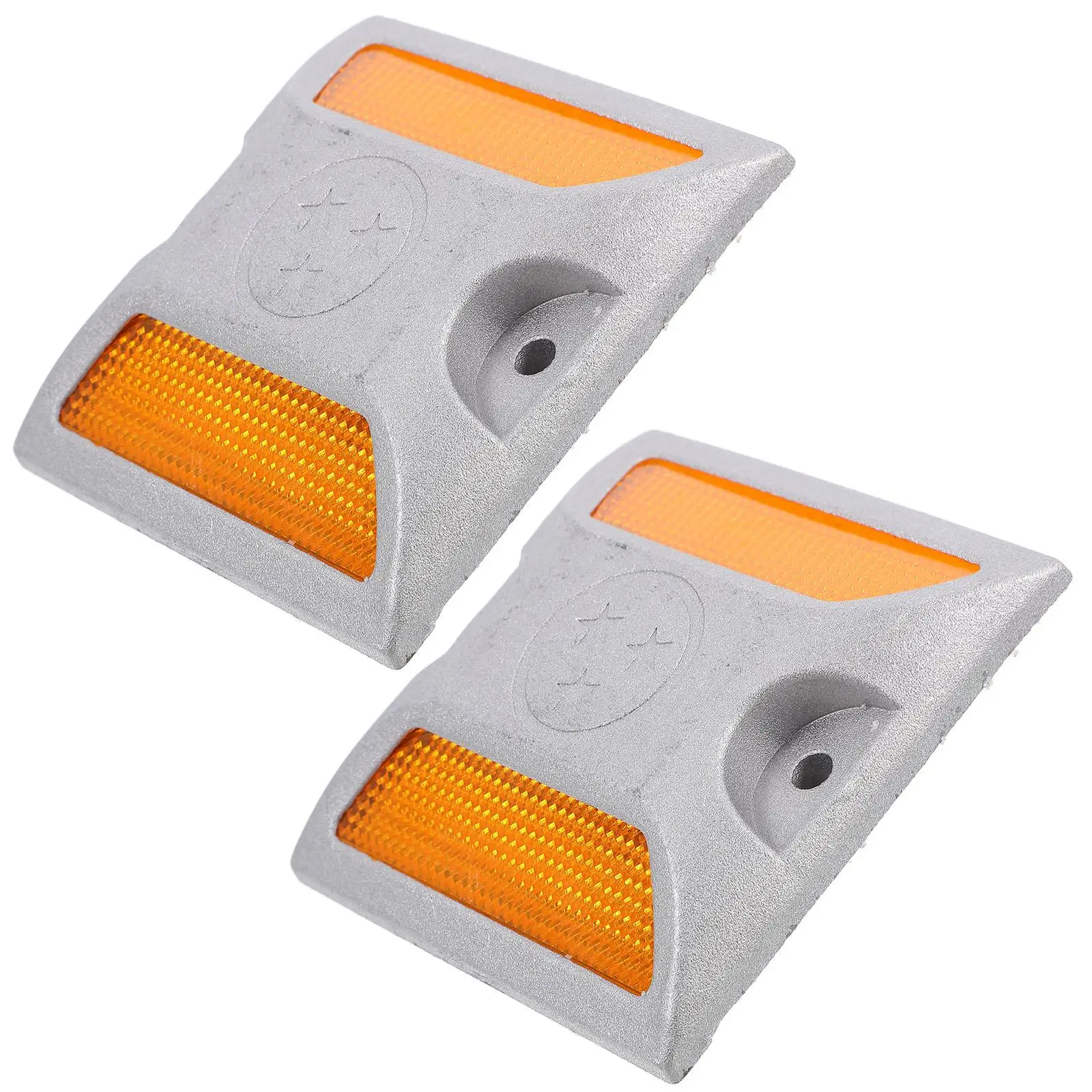 

2pcs Reflective Aluminum Road Studs Traffic Markers Driveway Reflectors Pavement Edge Highway Safety Garden Supplies
