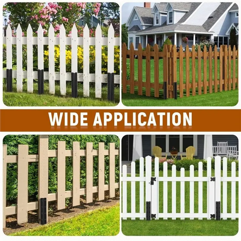 AB42-Fence Post Repair Kit Steel Stakes Black