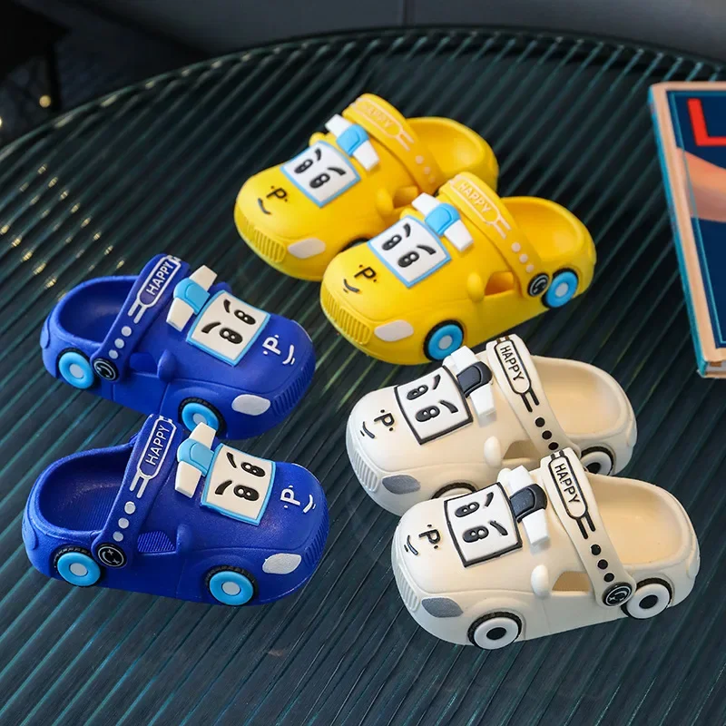 Summer New Dazzling Cool Kid Hollow Sandals Baby Cute Cartoon Car Home Slippers Boy Breathable Antislip Beach Shoe Girl Shoe실내화