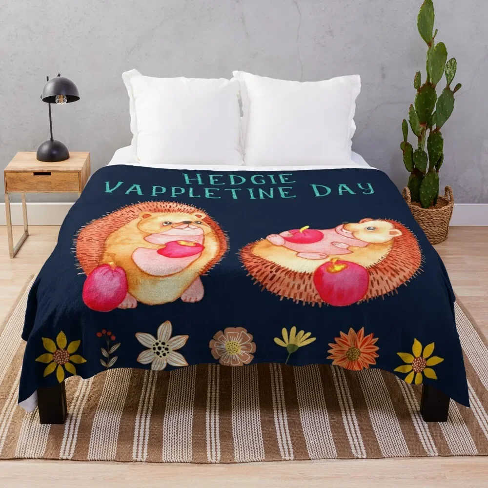 

Hedgehog Valentines Day Throw Blanket Cozy Warm Blanket for Bed Room Decor