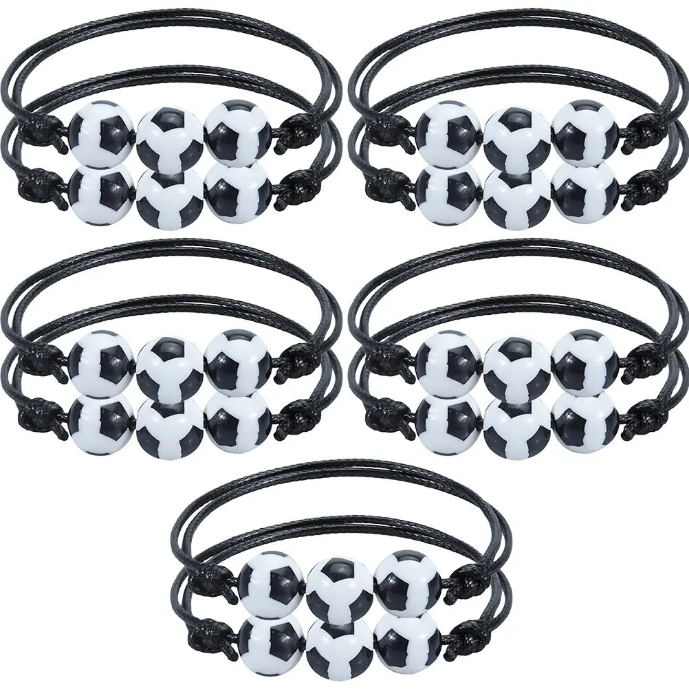 

10 Pcs Football Bracelet Bracelets Wristbands Gift Soccer for Girl Nylon Basketball Fitness