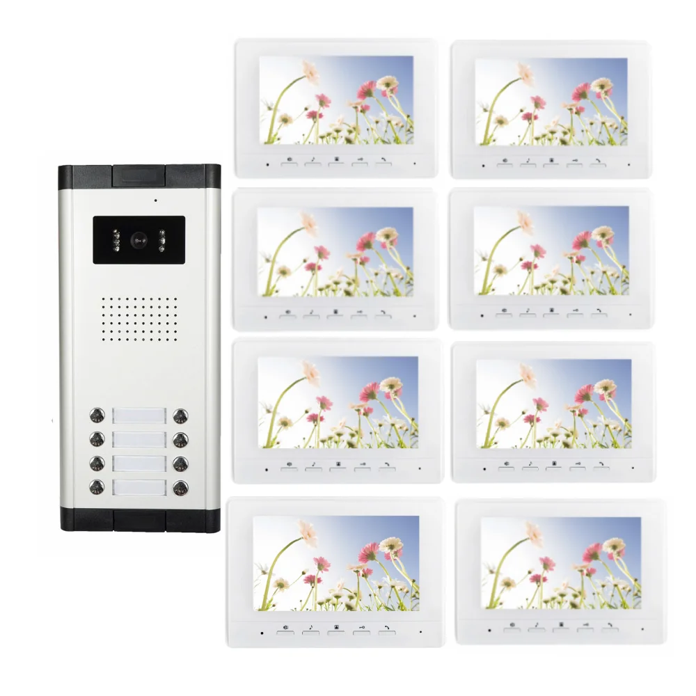 2-12 Units Building Video Intercom System Apartment Video Doorbell Door Phone For Home Monitor Night Vision Camera Kits